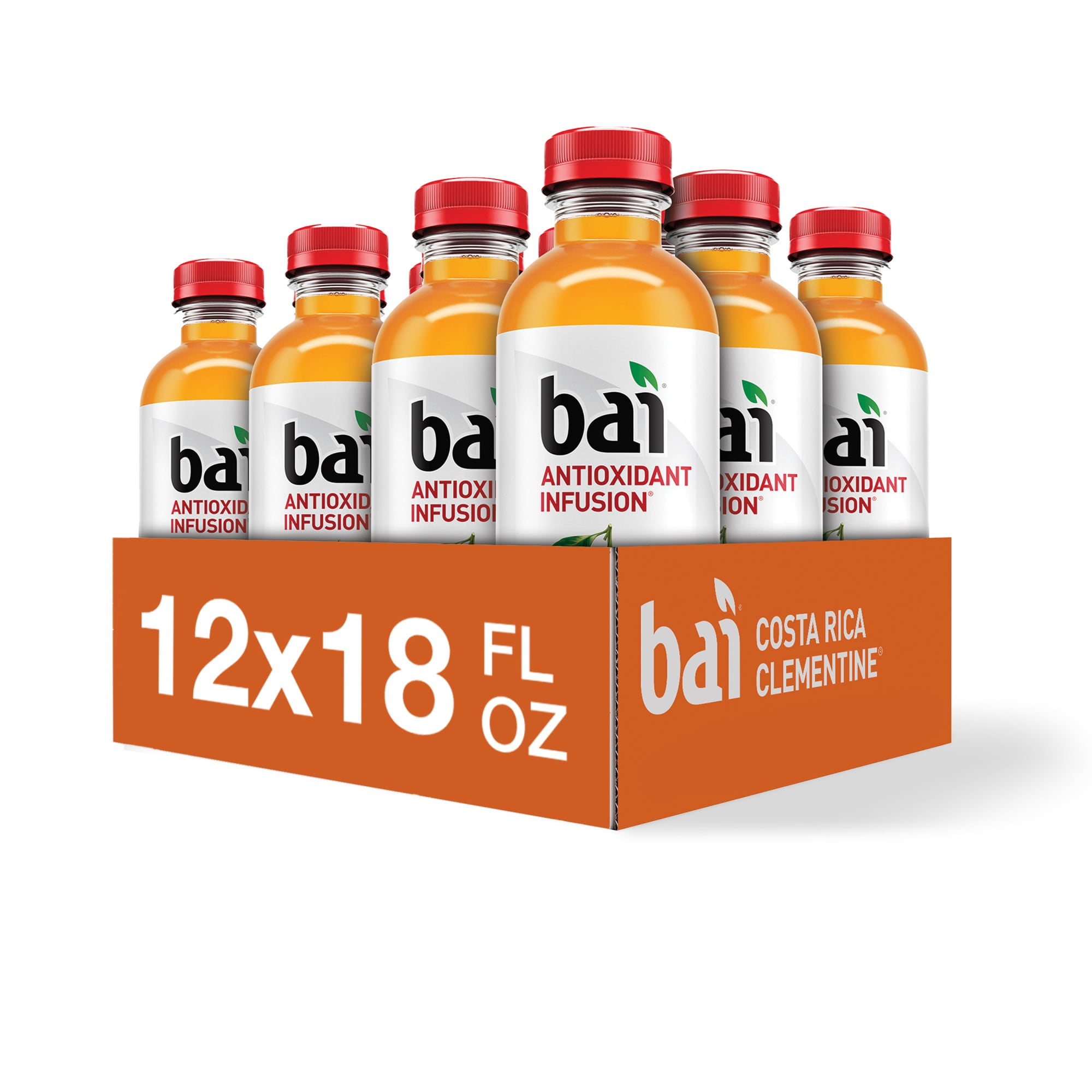 Bai Gluten-Free, Costa Rica Clementine, Antioxidant Infused Drink, 18 Fl Oz, 12 Pack Bottles