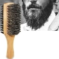 thumbnail image 4 of Wood Handle Men's Beard Brush Men Mustache Brushes Comb Double-sided Facial Hair Brush Male Face Message Shaving Brush Tool, 4 of 7