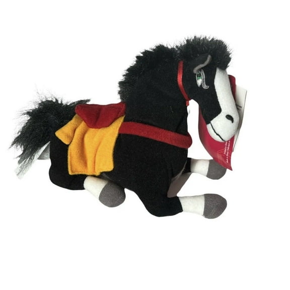 Mulan Khan Black Horse Mini Bean Bag 8" Plush Stuffed Doll Authentic New