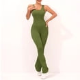 thumbnail image 2 of Mono de Yoga con espalda calada para mujer, pantalones acampanados, mallas, mono deportivo de realce, traje de Fitness, ropa deportiva de entrenamiento para gimnasio, 2 of 5