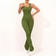 thumbnail image 2 of Mono de Yoga con espalda calada para mujer, pantalones acampanados, mallas, mono deportivo de realce, traje de Fitness, ropa deportiva de entrenamiento para gimnasio, 2 of 5