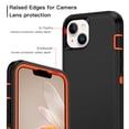 thumbnail image 2 of I-HONVA Compatible with iPhone 14 Case,3-Layer Military Grade Drop Protection Anti-Slip Bumper Rugged Shockproof Dustproof Protection 6.1 inch Phone Case,Black Orange, 2 of 7
