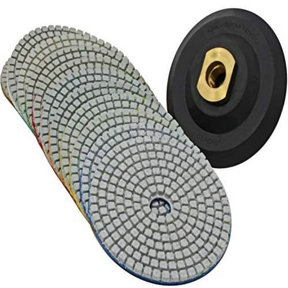 Stadea PPW182E Diamond Coated Abrasive Wheels & Discs for Concrete countertop Polishing, 4 Inch