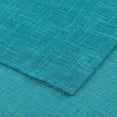 thumbnail image 5 of 3 Piece Rod Pocket Linen Semi Sheer Kitchen Window Curtain Tiers and Valance Set 36" Long, Teal., 5 of 5