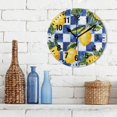 thumbnail image 3 of Yayeee 10" Wall Clock Battery Operated Quartz Round Silent Non-Ticking Home Decor, Lemon Checkered, 3 of 6