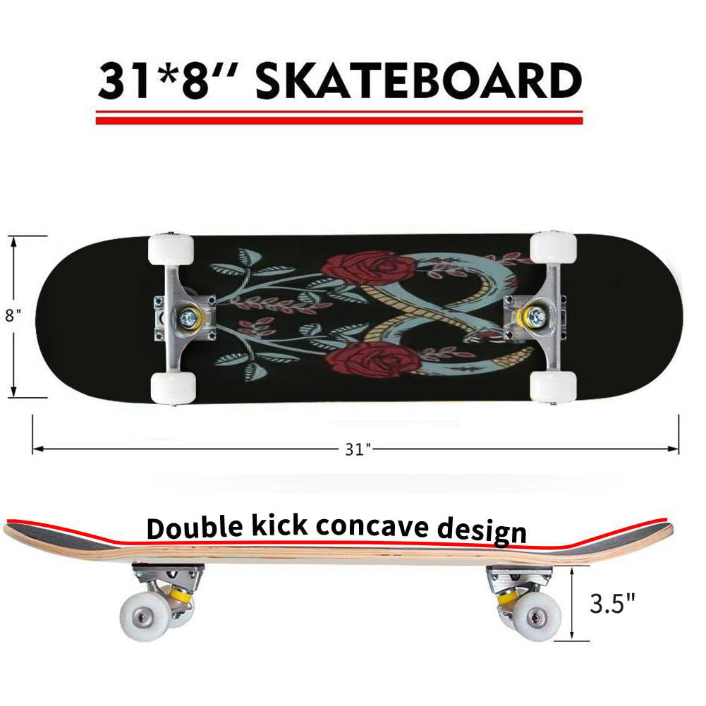 geroosterd brood inkt Twinkelen Snake Outdoor Skateboard Longboards 31"x8" Pro Complete Skate Board Cruiser  - Walmart.com