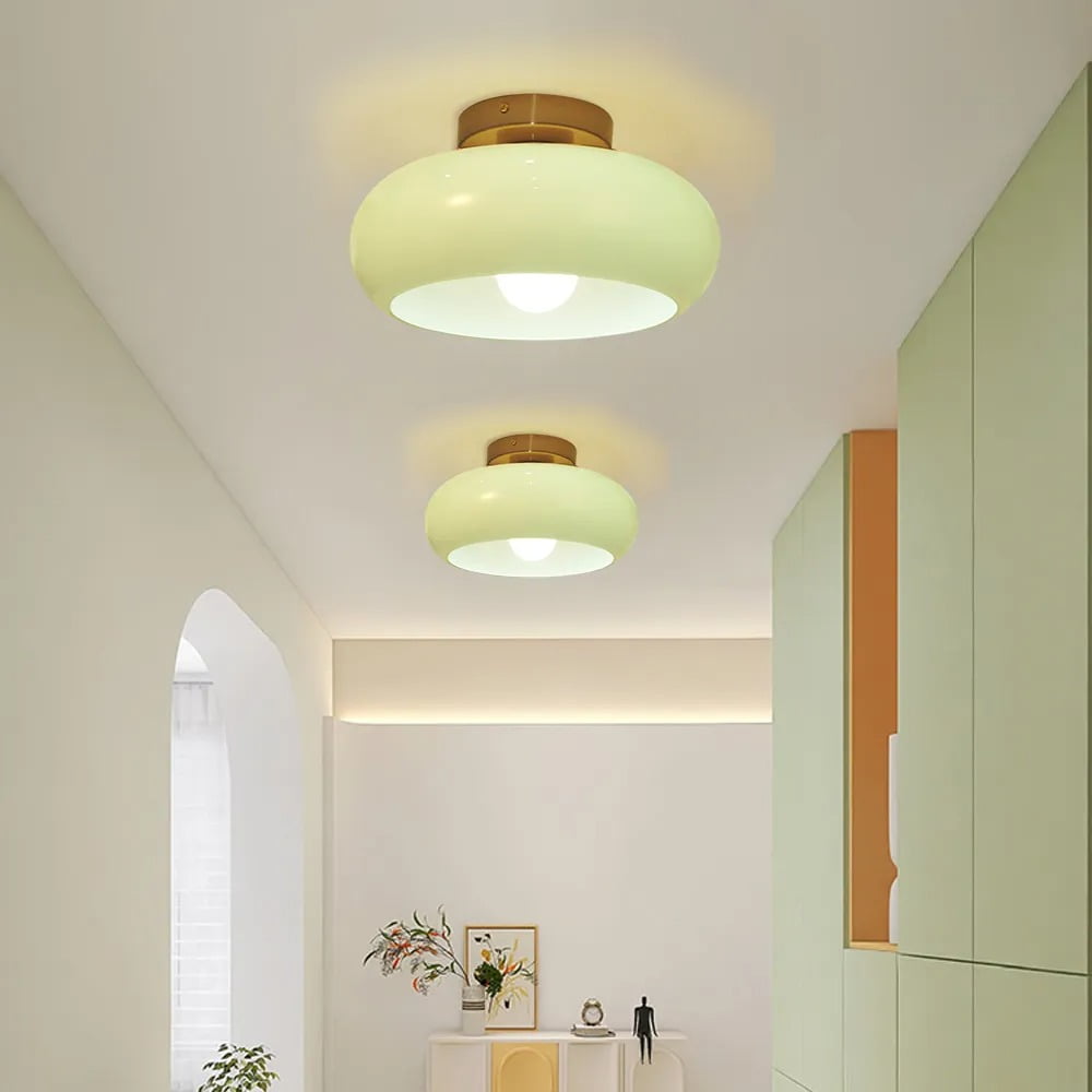 UEEYAC French Medieval Minimalist Bedroom Egg Tart Shaped Ceiling Light