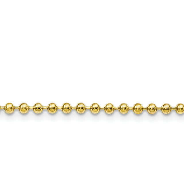 Collier Chaîne Boule en Acier Inoxydable Jaune 3 mm 24 Pouces Pendentif Breloque Perlée