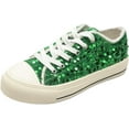 thumbnail image 2 of Women's Fashion Platform Sneakers - Lightweight Lace-Up Shoes with Sparkling Sequin Detail for Casual Wear, 2 of 9