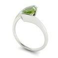 thumbnail image 2 of Solitaire Engagement Ring for Women - 1ct Natural Peridot in 18K White Gold Promise Ring, 2 of 6
