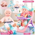 thumbnail image 5 of Aijohnny Baby Doll Stroller Toys Set with 12" Baby Doll, Dining Chair, Accessories and 2 Sets Clothes, Baby Doll Toys for Kids 3-8 Gifts, 5 of 9