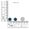 thumbnail image 5 of Sterling Silver 1/2ct TDW Treated Blue Diamond Floral Stud Earrings (Blue,I2-I3), 5 of 7