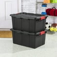 thumbnail image 5 of Sterilite 15 Gallon Industrial Tote, Rugged Plastic Storage Bin, Latch Lid, Black, 6 Pack, 5 of 16
