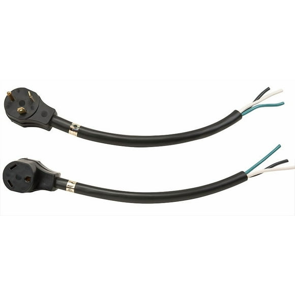 SouthWire Corp. Power Cord 30A18FOST Surge Guard; Power Supply Cord; 30 Amps; 18 Inch Length; 3 Prong Female End And End For Hard Wiring; 10/3 Gauge 3 Wire; Not UL Approved; Black; PVC Jacket