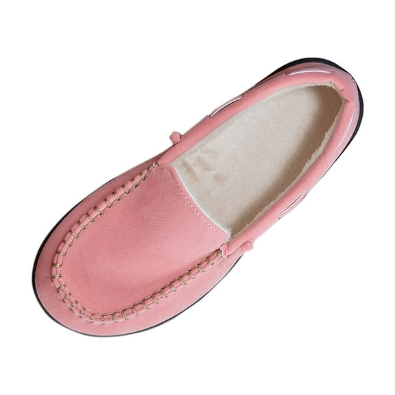 KEGIRLOM Women's Fashionable And Casual Solid Color Lightweight Moccasins Lining Work Flat Shoes Pink Size 6