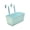 Light Blue, variant on Aximioll White Rectangular Hanging Planter 11.02 in, Durable Iron Railing Box with Dual Curved Hanging Arms, Balcony Flower Trough for Garden Fence and Deck Rail