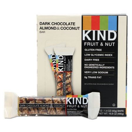 - Kind Fruit and Nut Bars, Dark Chocolate Almond & Coconut, 12 Bars (KND19987)