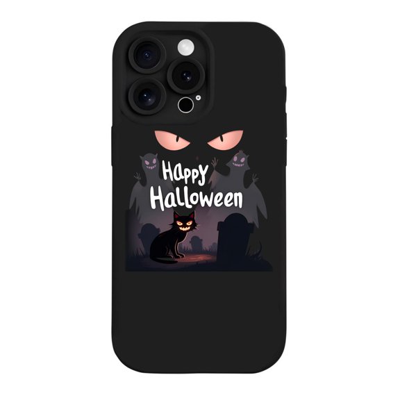iPhone 15 Pro Case - Lightweight Yellowing Resistant with Spooky Halloween Ghosts & Black Cat Design Perfect for Halloween Lovers