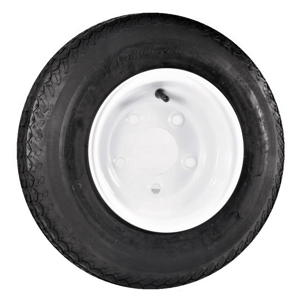 Trailer HD Tire On Rim 4.808 4808 4.80 X 8 8 in. LRC 5 Lug Bolt Wheel White