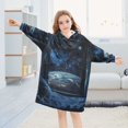 thumbnail image 5 of FORMRS Wearable Blanket Hoodie with Sleeves for Kids Cozy Flannel Sweatshirt, Window Earth, 5 of 7
