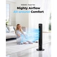 thumbnail image 2 of Tower Fans for Bedroom, 43" Bladeless Oscillating Standing Fan, Touch LED Display, Remote Control, 12H Timer, 3 Speeds 3 Modes, Max 26ft/s Quiet Cooling Floor Fan for Home Office, 2 of 7
