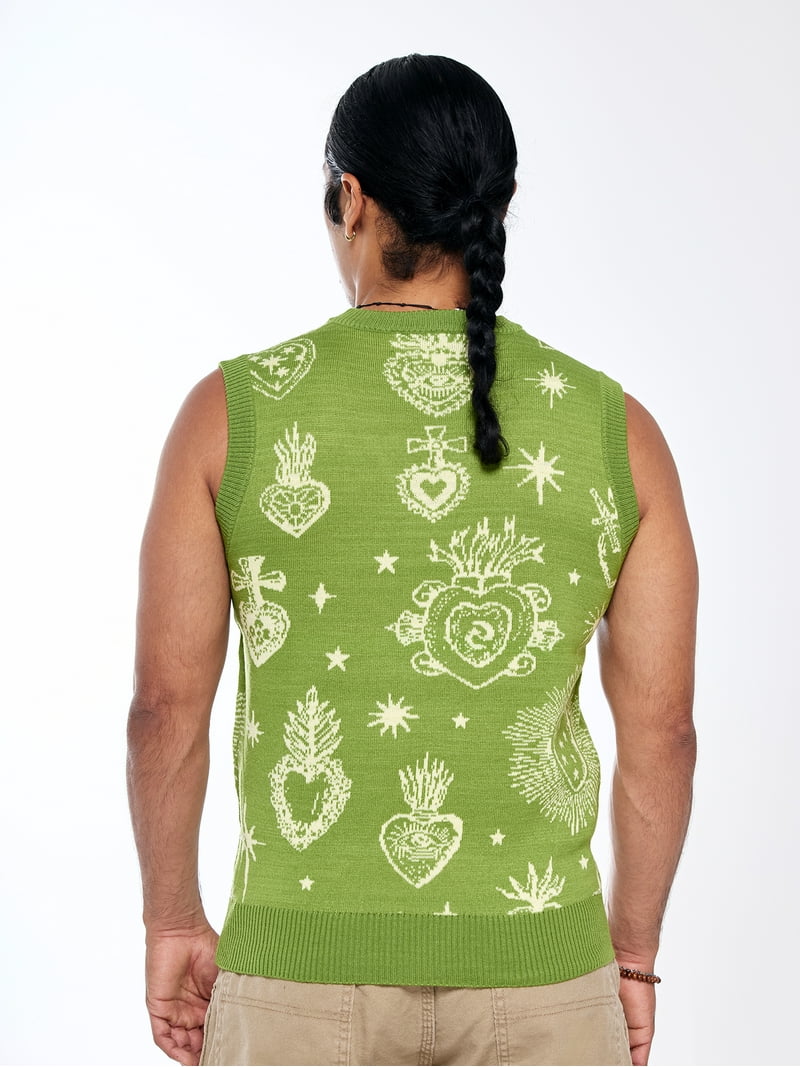 Hija De Tu Madre, Unisex Knit Vest, Sacred Heart, Sizes XS-3XL