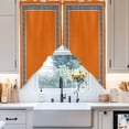thumbnail image 4 of Orange Swag Valances for Windows 2 Pack Greek Chinese Style Border Geometric Swag Kitchen Curtains 45 Inches Long Rod Pocket Short Window Treatment for Kitchen Bathroom 36"x45", 4 of 8