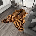 thumbnail image 2 of Dreammotif Orange Black Zebra Design Modern Area Rug for Living Room - 3.3 x 5 ft Machine Washable, Thin, Non Slip Backing Carpet, 2 of 8