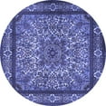 thumbnail image 1 of Ahgly Company Machine Washable Indoor Round Persian Blue Traditional Area Rugs, 4' Round, 1 of 4