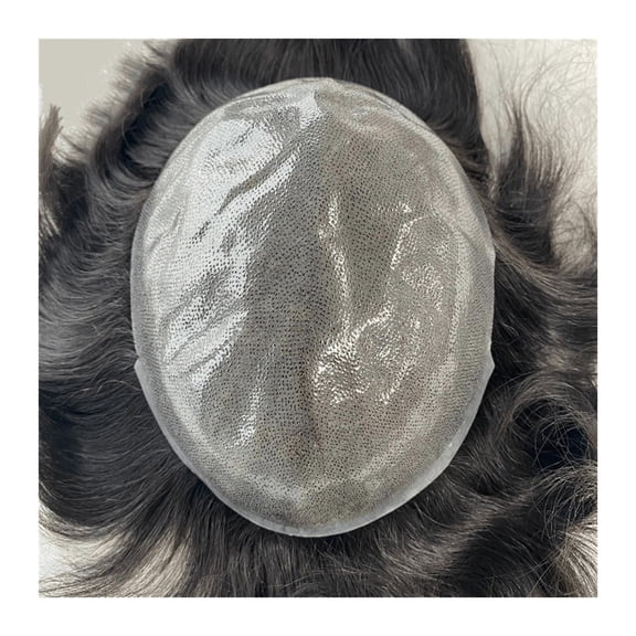 Toupee for Men Invisible Knot 0.12-0.14mm PU Skin Men's Hair Toupee Durable Male Hair Prosthesis 6" Natural Human Hair System Unit