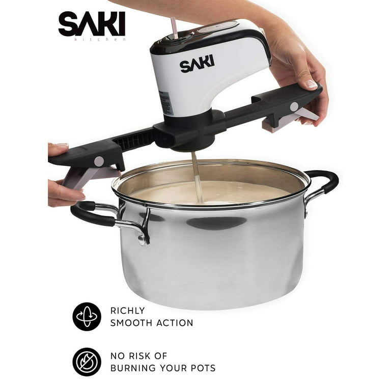  SAKI Automatic Pot Stirrer for Cooking, with 2 speeds,  Adjustable, Hands Free, BPA free, Cordless and Rechargeable (2021 Updated  Battery): Home & Kitchen