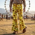 thumbnail image 2 of CONZONE Mens 70S Disco Flared Pants Vintage Hippie Pants for Men Trendy Funny Graphic Bell Bottoms, 2 of 4