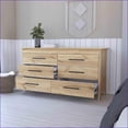 thumbnail image 2 of Dressers | Luxor Six Drawer Double Dresser, Modern Minimalist, 31.7” Height | Particle Board | Multicolor, 2 of 7