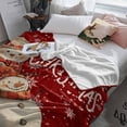 thumbnail image 3 of Christmas Throw Flannel Blanket 30x40In Snowflakes Retro Snowman Watercolor Red Super Soft Cozy Bed Blanket, Lightweight Plush Fuzzy Bed Throw for Bedroom Sofa Couch Living Room, 3 of 4