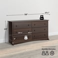 thumbnail image 2 of Prepac Sonoma 6-Drawer Double Dresser for Bedroom, Wide Chest Storage, Traditional Furniture, 17.5" D x 59" W x 29" H, Espresso, 2 of 11