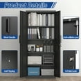 thumbnail image 6 of Marcree 71''H Metal Storage Cabinet, Locking Black Steel Cabinet with Doors and Shelves, Metal Cabinets for Garage, Kitchen Pantry,Tall File Cabinet for Home Office, 6 of 8