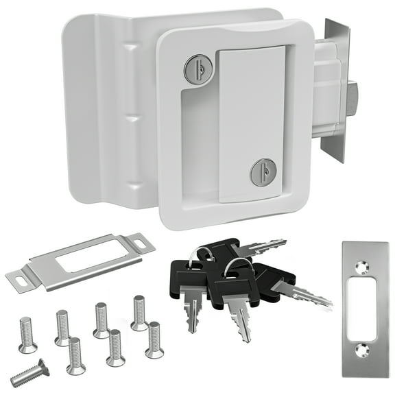 Leisure Locks White RV Entry Door Lock With Deadbolt Camper Travel Trailer