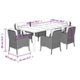 thumbnail image 2 of vidaXL 7 Piece Patio Dining Set with Cushions Beige Poly Rattan, 2 of 7