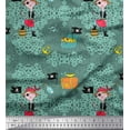 thumbnail image 1 of Soimoi Poly Georgette Fabric Flag,Treasure Box & Pirate Boy Nautical Print Sewing Fabric Yard 42 Inch Wide, 1 of 3