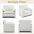 thumbnail image 6 of Ktaxon Oversized Accent Chair Chenille Armchair Upholstered Reading Chair Comfy Single sofa for Bedroom, Office, Apartment, Dorm Off White, 6 of 8