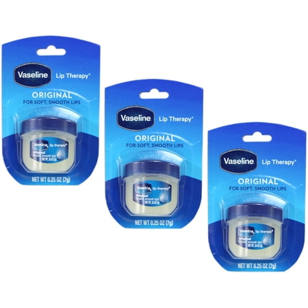 "3 Pack Vaseline Original Lip Therapy for Soft, Smooth Lips, 0.25oz Each"