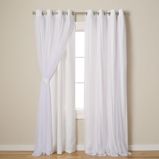 Cortinas TOWN & COUNTRY LUXE Talia de doble capa, 52 x 120 cm, paquete de 2