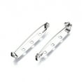 thumbnail image 2 of Tarnish Resistant 201 Stainless Steel Brooch Pin Back Safety Catch Bar Pins with 2 Holes Stainless Steel Color 40x4.5x6mm Hole: 2mm Pin: 0.5mm, 2 of 4