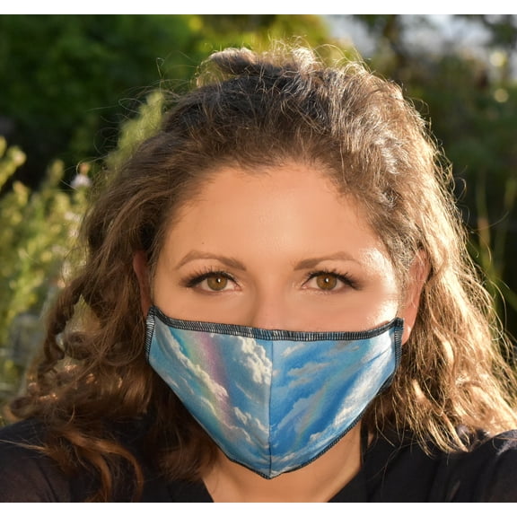 Unisex Washable Face Cover, Reusable Fashion Mouth Cover with 3 Layers of Breathable Fabric Made in USA, Cloth Mouth Cover