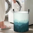 thumbnail image 5 of XMXT Collapsible Laundry Basket, Misty Forest Illustration Waterproof Laundry Hampers Storage Baskets Dirty Clothes Hamper, 40L, 5 of 8