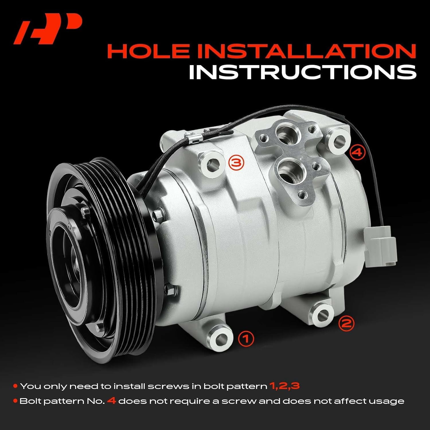 A-Premium A/C Compressor with Clutch Compatible with Honda Accord 2003-2007, Odyssey 2005-2007, Pilot 2005-2008, Ridgeline & Acura MDX TL, 3.0L 3.2L 3.5L