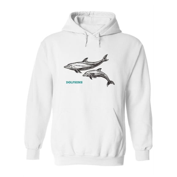 Dolphins Drawing Hoodie Women -Image by Shutterstock, Female Medium