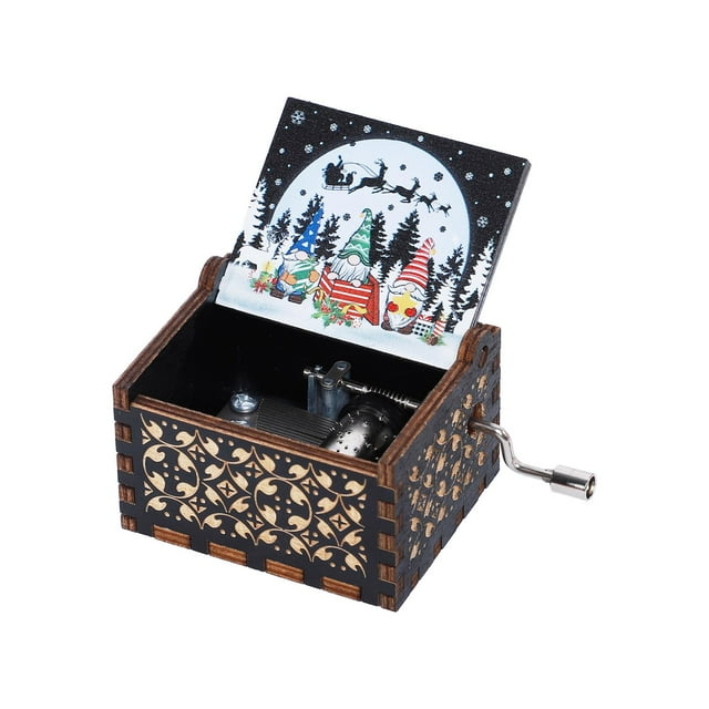 Caja de música navideña, adorno, hecho a mano, decoración clásica del hogar, mini caja de música, regalo para la familia, cumpleaños, Día de la Madre,