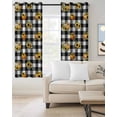 thumbnail image 2 of Pumpkin Blackout Curtains for Bedroom Living Room Darkening Curtains 54 Inch Long Sunflower Buffalo Plaid Black White Check Short Curtain for Small Window Treatment Insulated Grommet Drapes 52"x54"x2, 2 of 9