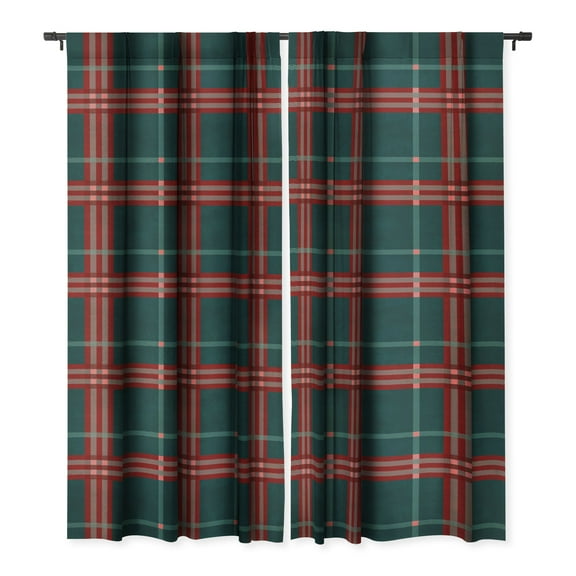 Society6 Emanuela Carratoni Tartan Theme Single Panel Room Darkening Window Curtain 50" x 84"